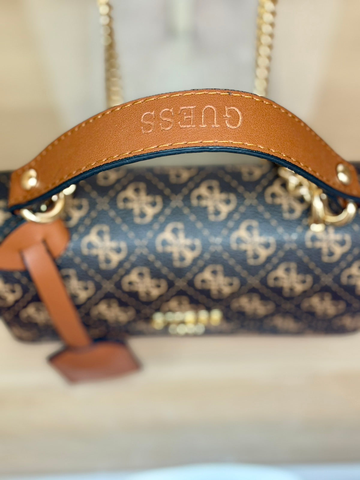 Guess Meridian Mini Crossbody – Brown Logo