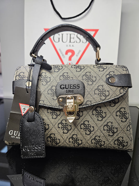 Guess Sestri Mini Satchel – Black Logo