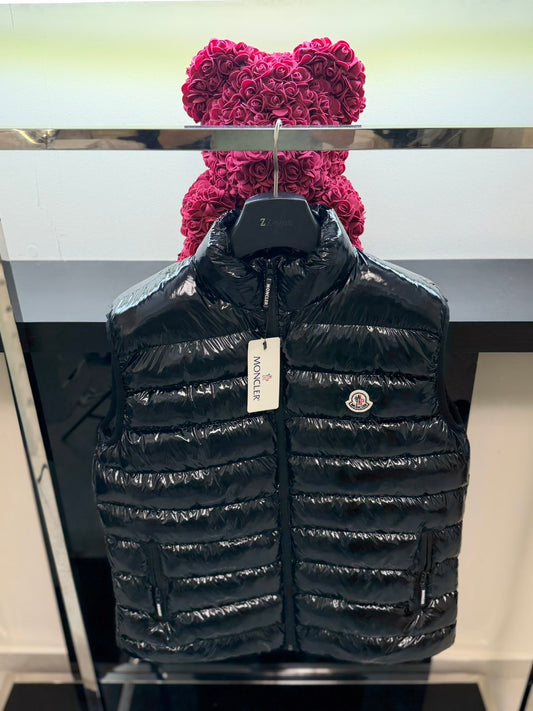 Moncler Gui Shiny Black Down Vest