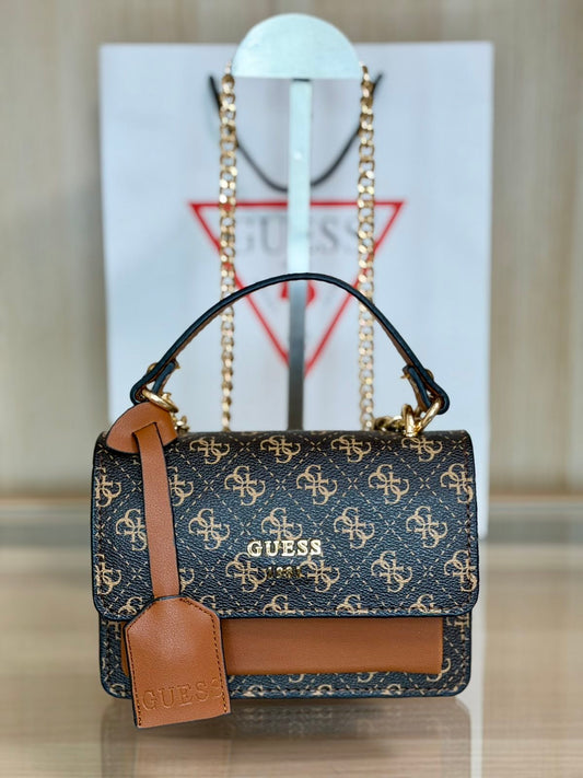 Guess Meridian Mini Crossbody – Brown Logo